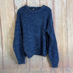 ➡️Colore Blue White Specks Chunky Knit Sweater Size Large